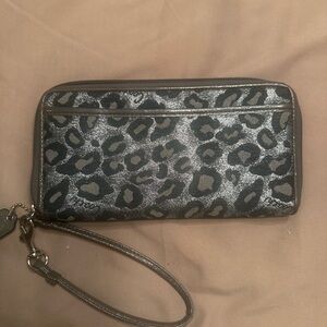 Coach Leopard Print Wristlet Wallet